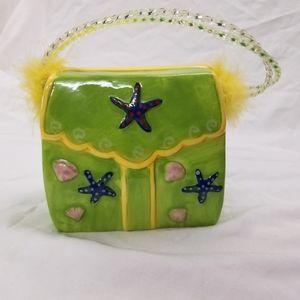 Ceramic purse coin money bank piggy bank purse